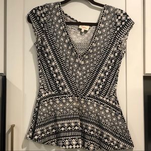 Anthropologie Geometric Peplum Top